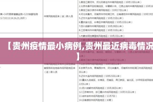 【贵州疫情最小病例,贵州最近病毒情况】