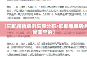 【邯郸疫情病例来源分布/邯郸新增病例是哪里的】