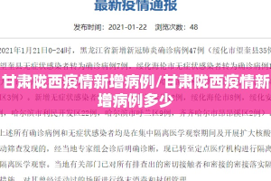 甘肃陇西疫情新增病例/甘肃陇西疫情新增病例多少