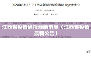 江西省疫情通报最新消息（江西省疫情最新公告）
