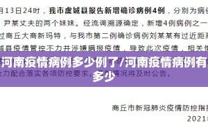 河南疫情病例多少例了/河南疫情病例有多少