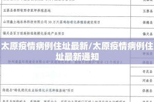 太原疫情病例住址最新/太原疫情病例住址最新通知