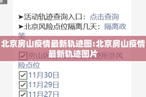 北京房山疫情最新轨迹图:北京房山疫情最新轨迹图片