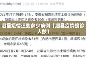 泗县疫情还剩多少病例（泗县疫情确诊人数）
