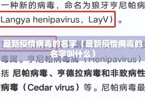 最新疫情病毒的名字（最新疫情病毒的名字叫什么）