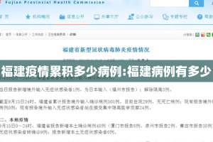福建疫情累积多少病例:福建病例有多少