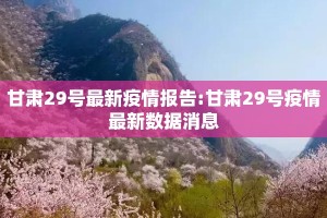 甘肃29号最新疫情报告:甘肃29号疫情最新数据消息