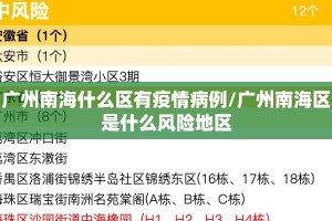 广州南海什么区有疫情病例/广州南海区是什么风险地区