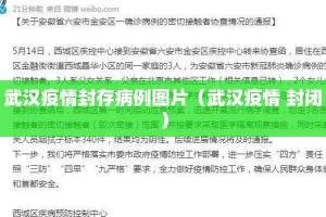 武汉疫情封存病例图片（武汉疫情 封闭）