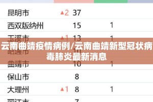 云南曲靖疫情病例/云南曲靖新型冠状病毒肺炎最新消息