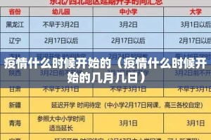 疫情什么时候开始的（疫情什么时候开始的几月几日）