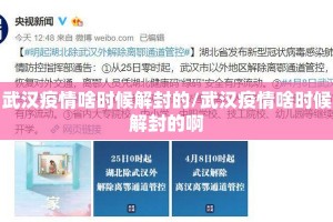 武汉疫情啥时候解封的/武汉疫情啥时候解封的啊