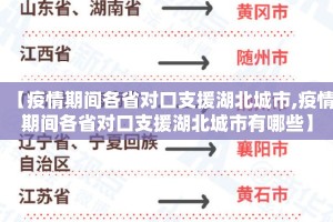【疫情期间各省对口支援湖北城市,疫情期间各省对口支援湖北城市有哪些】