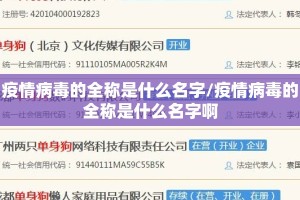 疫情病毒的全称是什么名字/疫情病毒的全称是什么名字啊