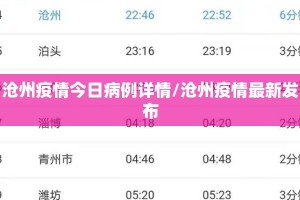 沧州疫情今日病例详情/沧州疫情最新发布