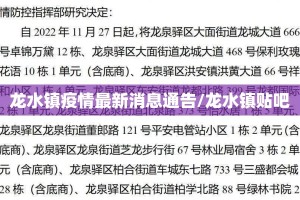 龙水镇疫情最新消息通告/龙水镇贴吧