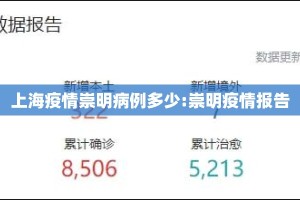 上海疫情崇明病例多少:崇明疫情报告