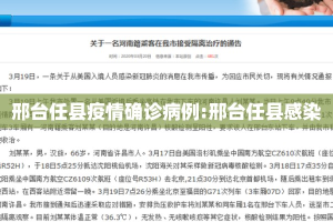 邢台任县疫情确诊病例:邢台任县感染