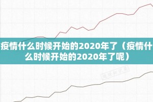 疫情什么时候开始的2020年了（疫情什么时候开始的2020年了呢）