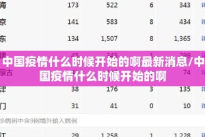 中国疫情什么时候开始的啊最新消息/中国疫情什么时候开始的啊