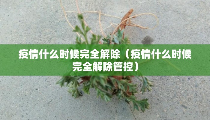 疫情什么时候完全解除（疫情什么时候完全解除管控）