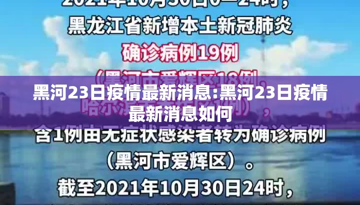 黑河23日疫情最新消息:黑河23日疫情最新消息如何