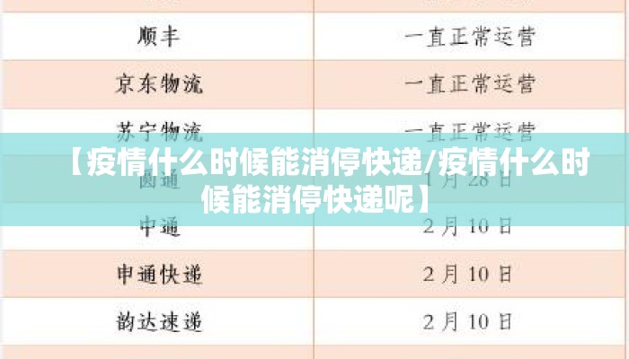 【疫情什么时候能消停快递/疫情什么时候能消停快递呢】