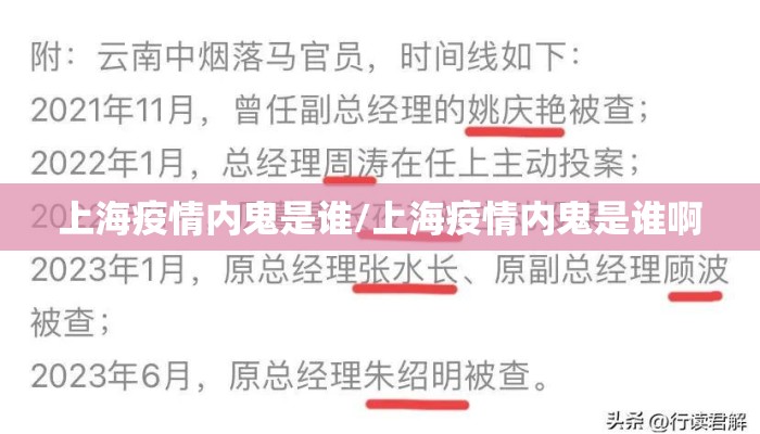 上海疫情内鬼是谁/上海疫情内鬼是谁啊