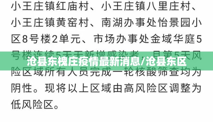 沧县东槐庄疫情最新消息/沧县东区