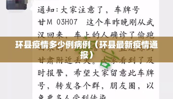 环县疫情多少例病例（环县最新疫情通报）