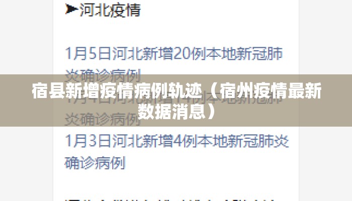 宿县新增疫情病例轨迹（宿州疫情最新数据消息）
