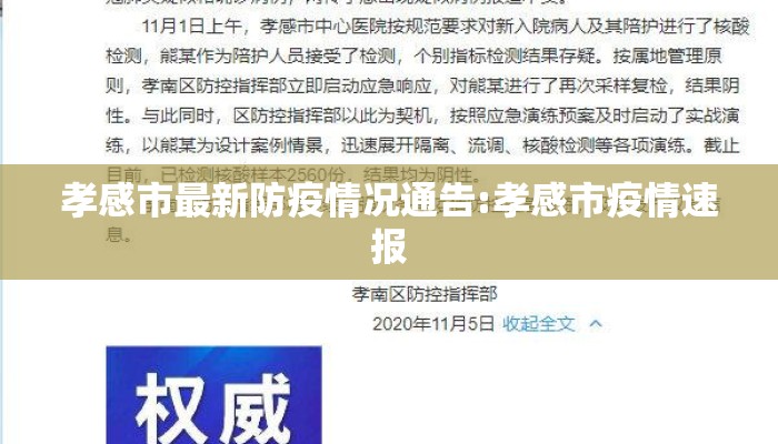 孝感市最新防疫情况通告:孝感市疫情速报