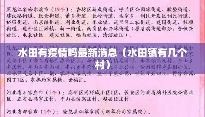水田有疫情吗最新消息（水田镇有几个村）