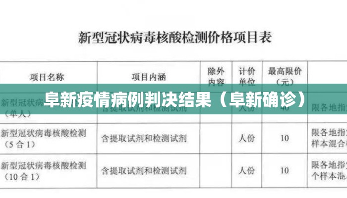 阜新疫情病例判决结果（阜新确诊）