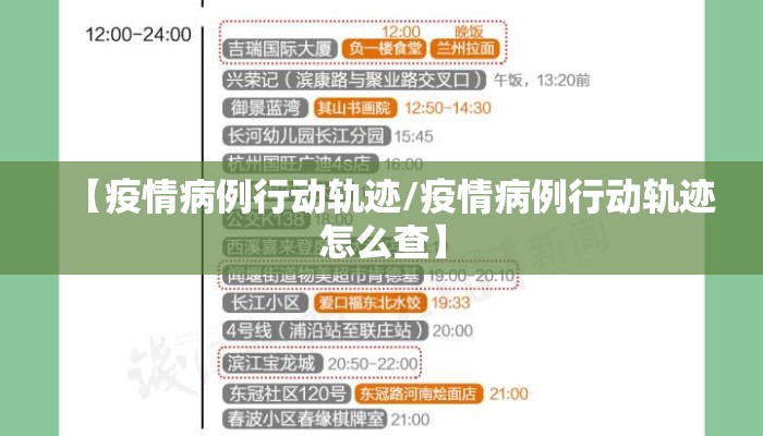【疫情病例行动轨迹/疫情病例行动轨迹怎么查】