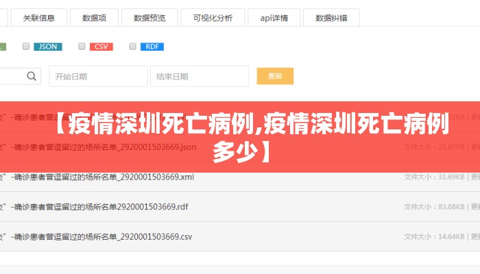 【疫情深圳死亡病例,疫情深圳死亡病例多少】