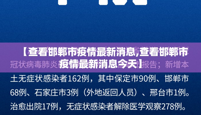 【查看邯郸市疫情最新消息,查看邯郸市疫情最新消息今天】