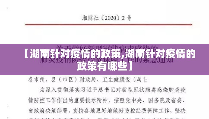 【湖南针对疫情的政策,湖南针对疫情的政策有哪些】