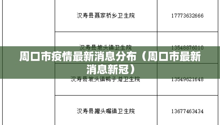 周口市疫情最新消息分布（周口市最新消息新冠）