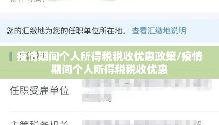 疫情期间个人所得税税收优惠政策/疫情期间个人所得税税收优惠