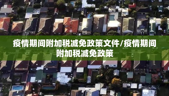 疫情期间附加税减免政策文件/疫情期间附加税减免政策