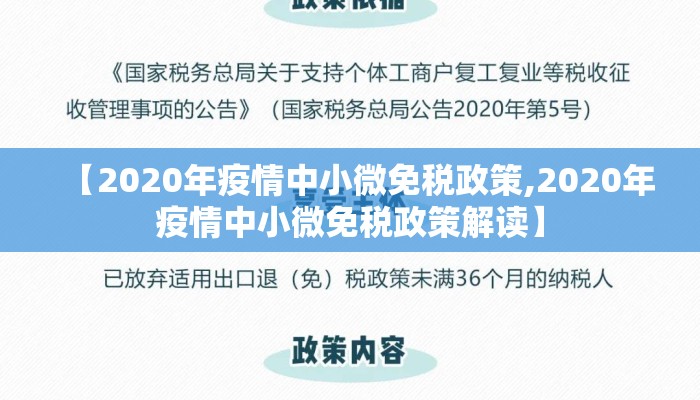 【2020年疫情中小微免税政策,2020年疫情中小微免税政策解读】