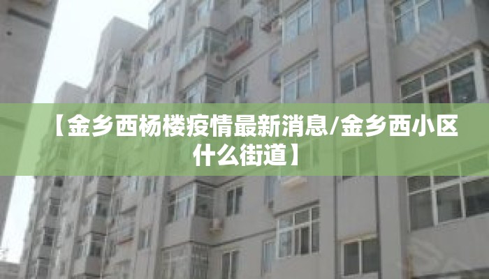 【金乡西杨楼疫情最新消息/金乡西小区什么街道】