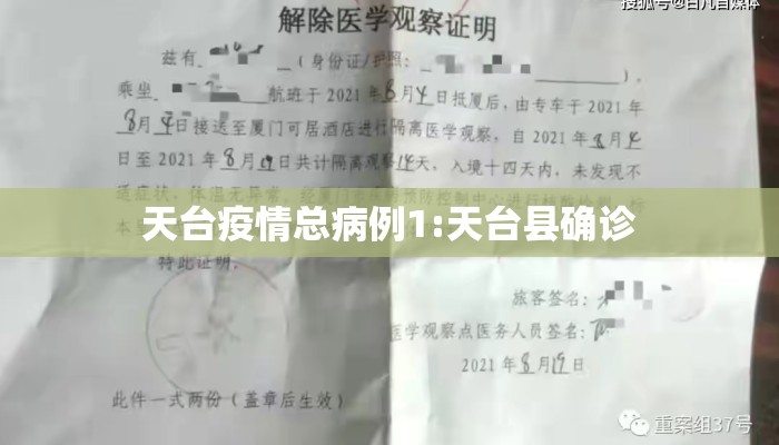 天台疫情总病例1:天台县确诊