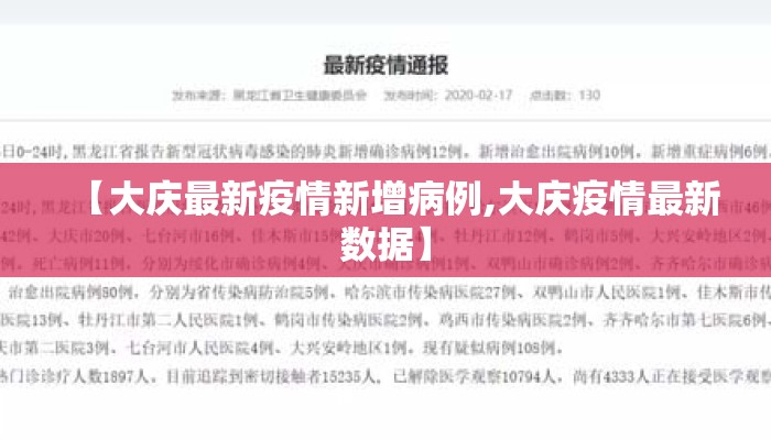 【大庆最新疫情新增病例,大庆疫情最新数据】