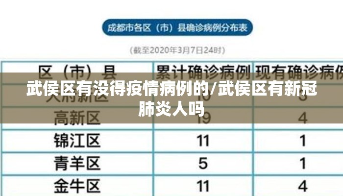 武侯区有没得疫情病例的/武侯区有新冠肺炎人吗