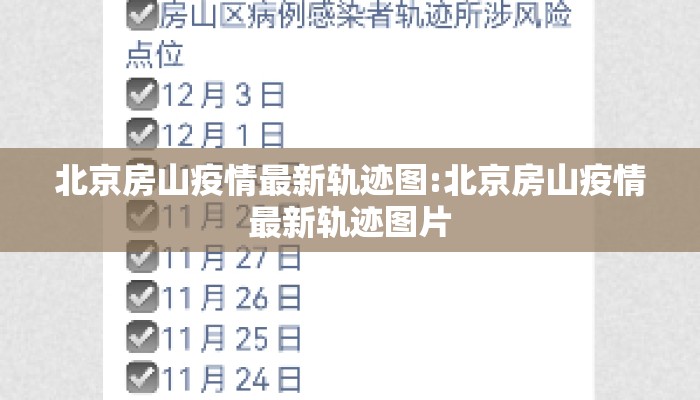北京房山疫情最新轨迹图:北京房山疫情最新轨迹图片