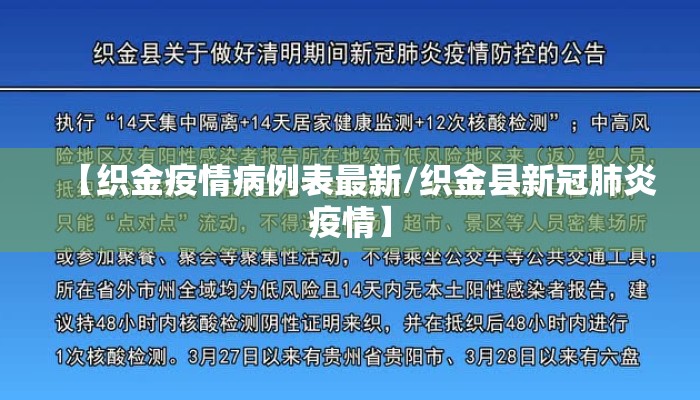 【织金疫情病例表最新/织金县新冠肺炎疫情】