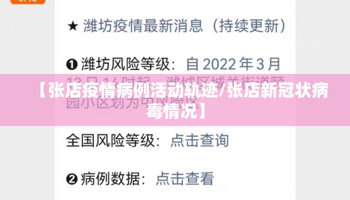 【张店疫情病例活动轨迹/张店新冠状病毒情况】