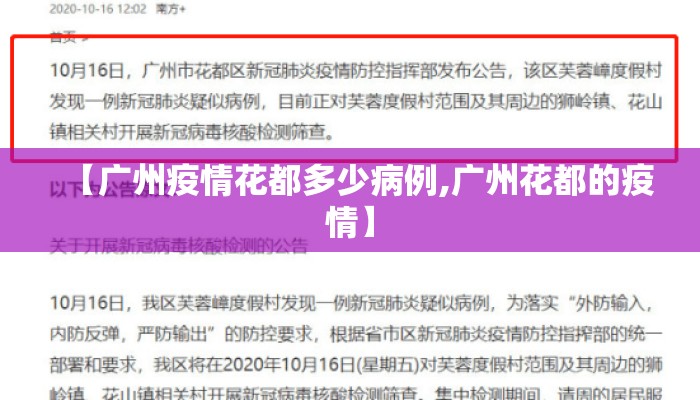 【广州疫情花都多少病例,广州花都的疫情】
